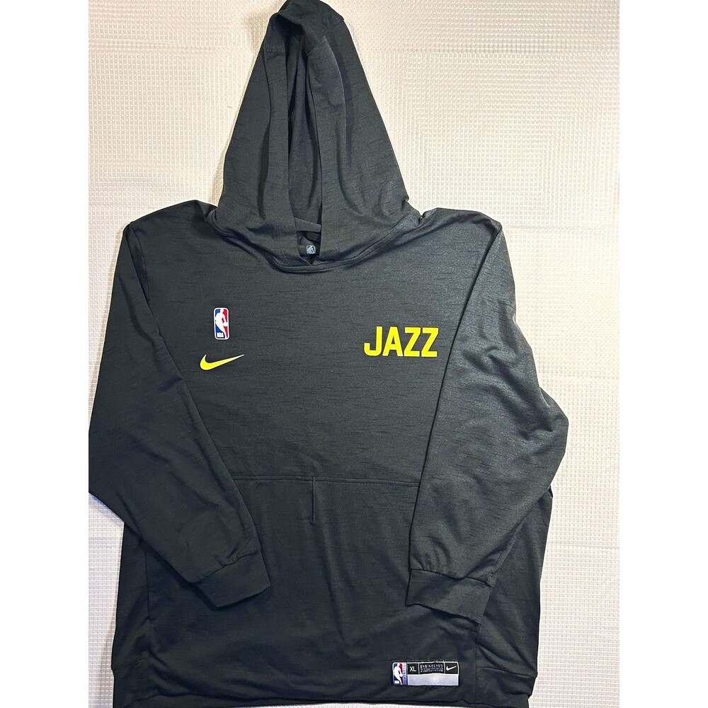 Nike Dri-FIT NBA Utah Jazz Gray Logo Pullover Hoodie Pockets Men's XL
